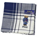 ポロ ラルフローレン ハンカチ 1枚 メンズ ポロベア ベア くま ギフト プレゼント 綿 ブランド POLO Ralph Lauren ホワイト 白 ネイビー 紺 チェック ロゴ 刺繍 男性 紳士