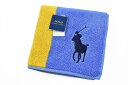 ポロ ラルフローレン タオルハンカチ タオル ハンカチ 1枚 メンズ 綿 ブランド ハイブランド POLO Ralph Lauren ブルー × イエロー バイ...