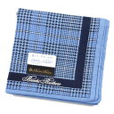 ブルックス ブラザーズ ハンカチ 1枚 メンズ 綿 ブランド ハイブランド BROOKS BROTHERS ブルー 青 グレンチェック 千鳥格子 ロゴ 男性 紳...