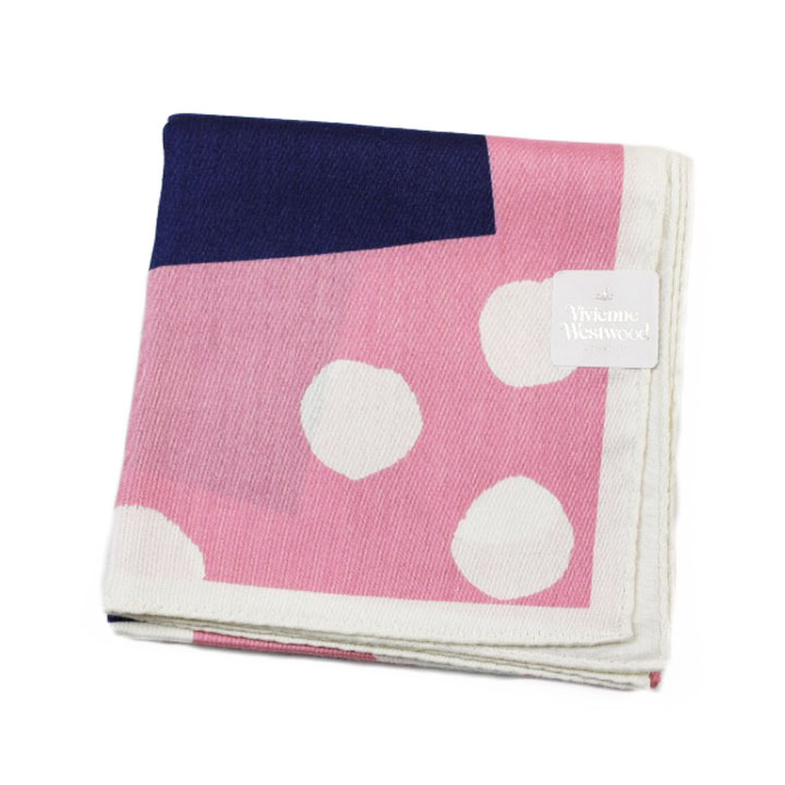 ヴィヴィアン ウエストウッド ハンカチ 1枚 レディース ブランド Vivienne Westwood ドット 2020 デザイン ピンク 紺 ネイビー ORB オーブ プリント 女性 婦人 母の日 20代 30代 40代 50代 プレゼント ギフト おしゃれ ポイント消化