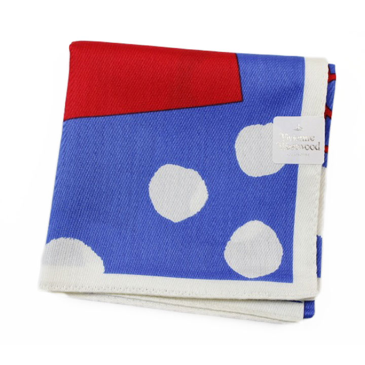 ヴィヴィアン ウエストウッド ハンカチ 1枚 レディース ブランド Vivienne Westwood ドット 2020 デザイン 青 ブルー 赤 レッド ORB オーブ プリント 女性 婦人 母の日 20代 30代 40代 50代 プレゼント ギフト おしゃれ ポイント消化