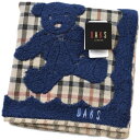 ダックス タオルハンカチ ハンカチ 1枚 レディース ブランド DAKS ベージュ × ネイビー ベアー チェック ロゴ 刺繍 女性 婦人 ハンドタオル