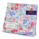 ポロ ラルフローレン ガーゼ ハンカチ レディース 綿 高級 ブランド ハイブランド POLO Ralph Lauren 青 ブルー フラワー 花 ロゴ 女性 婦人 母の日 20代 30代 40代 50代 60代 70代 プレゼント ギフト おしゃれ かわいい 大人 ホワイトデー クリスマス ポイント消化