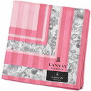 ランバン コレクション 大判 ハンカチ レディース 綿 高級 ブランド ハイブランド LANVIN COLLECTION ピンク ライン フラワー 花 ロゴ 女...