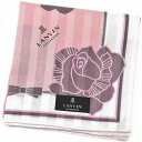 ランバン コレクション 大判 ハンカチ レディース 綿 高級 ブランド ハイブランド LANVIN COLLECTION ストライプ ローズ ピンク ロゴ 女性...