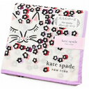 ケイトスペード ニューヨーク ハンカチ レディース 綿 高級 ブランド ハイブランド kate spade new york パープル フラワー 花 ねこ ネコ...