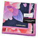 レオナール 大判 ハンカチ シルク 混 レディース 1枚 ブランド LEONARD フラワー 花 プリント パープル ピンク ネイビー 女性 婦人 プレゼント ...