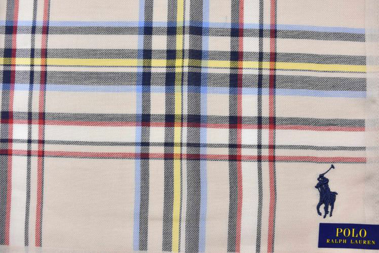 プチショコラのポロ ラルフローレン ハンカチ 1枚 メンズ 綿 ブランド ハイブランド POLO Ralph Lauren ベージュ マルチカラー チェック ロゴ 刺繍 男性 紳士 父の日 実用的 20代 30代 40代 50代 60代 70代 プレゼント ギフト おしゃれ ポイント消化｜アングル2