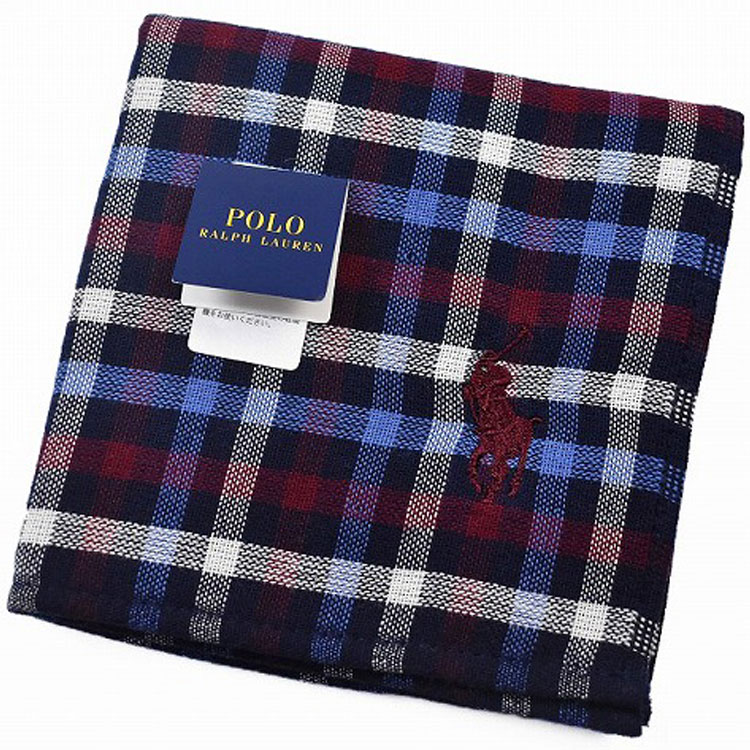 ポロ ラルフローレン タオルハンカチ タオル ハンカチ 1枚 メンズ ギフト プレゼント 綿 ブランド ビジネス POLO Ralph Lauren ネイビー ブルー ワイン ギンガム チェック ロゴ 20代 30代 40代 50代 60代 70代 男性 紳士 父の日 実用的 暑さ対策 ハンドタオル