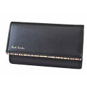 ポールスミス キーケース 4連 メンズ ブランド Paul Smith ストライプポイント2 キーリング付 専用箱付 黒 ブラック 男性 紳士 PSC752