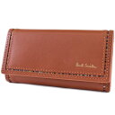 ポールスミス キーケース 4連 メンズ ブランド Paul Smith ストライプ インセットディテール 専用箱付 レンガ オレンジ 男性 紳士 本革 BPS2...