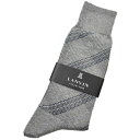 ランバン コレクション 靴下 1足 メンズ 日本製 ブランド ハイブランド LANVIN COLLECTION グレー チェック ソックス 25 - 27 cm...