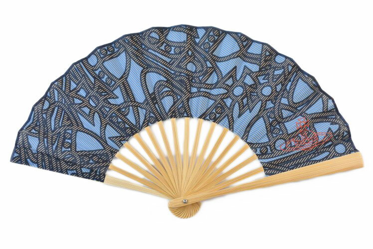 ヴィヴィアン ウエストウッド 扇子 ハンカチ セット メンズ 男性用 男性 竹 ブランド 綿 高級 ハイブランド Vivienne Westwood ブルー オーブ 刺繍 紳士 20代 30代 40代 50代 60代 70代 プレゼント ギフト おしゃれ 父の日 実用的 暑さ対策