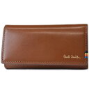 ポールスミス キーケース 4連 メンズ ブランド Paul Smith ストライプステッチタブ キーリング付 専用箱付 茶 ブラウン おしゃれ 20代 30代 ...