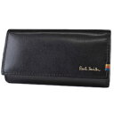 ポールスミス キーケース 4連 メンズ ブランド Paul Smith ストライプステッチタブ キーリング付 専用箱付 黒 ブラック おしゃれ 20代 30代 ...