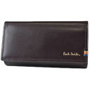 ポールスミス キーケース 4連 メンズ ブランド Paul Smith ストライプステッチタブ キーリング付 専用箱付 濃茶 チョコ おしゃれ 20代 30代 ...
