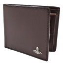 ヴィヴィアン ウエストウッド 二つ折り 財布 メンズ ブランド Vivienne Westwood スマート フラップ 専用箱付 茶 ブラウン 男性 紳士 本革...