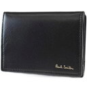 ポールスミス コインケース カードケース 二つ折り ミニ財布 メンズ ブランド ポール・スミス Paul Smith マルチストライプ トリムインサイド フラップ 専用箱付 小銭入れ 黒 ブラック 男性 紳士 本革 BPS200