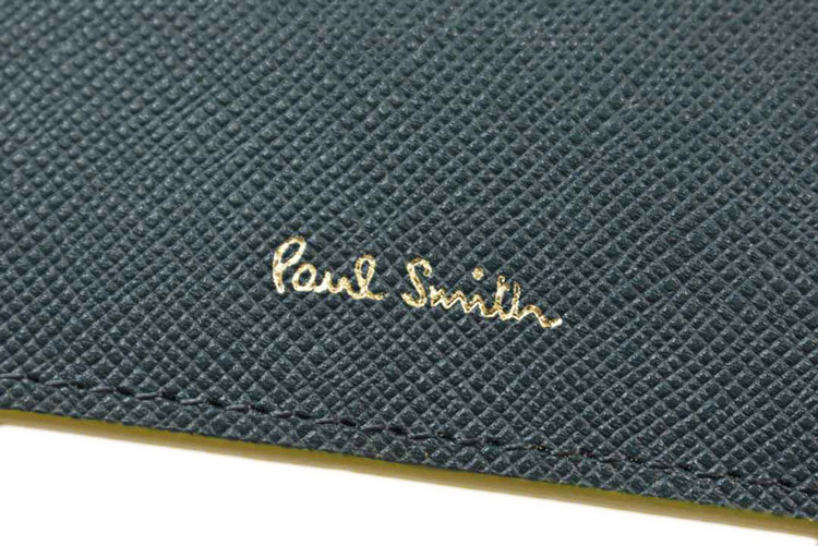 プチショコラのポールスミス IDカードホルダー IDカードケース IDケース メンズ ブランド 社員証 ケース ネックストラップ パスケース 本革 革 おしゃれ ポケット付 Paul Smith カラードエッジ 箱無し ティールグリーン 訳あり 男性 紳士 BPS758｜アングル2
