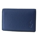 ポロ ラルフローレン カードケース 名刺入れ メンズ ブランド POLO Ralph Lauren シュリンクレザー ロゴ フラップ 専用箱付 紺 ネイビー 2...