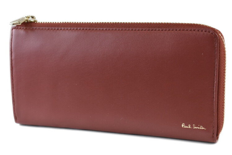 ポールスミス 長財布 財布 メンズ ブランド ポール・スミス Paul Smith マルチストライプ トリムインサイド L字ファスナー 専用箱付 レンガ レッド 男性 紳士 本革 BPS281