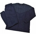 ランバン コレクション パジャマ メンズ ブランド LANVIN COLLECTION 紺 ネイビー デザイン ドット 長袖 クルーネック ロングパンツ 上下 ...