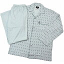 ランバン コレクション パジャマ メンズ ブランド LANVIN COLLECTION 杢グリーン ロゴ 長袖 ロングパンツ 前開き テーラードパジャマ 上下 ...