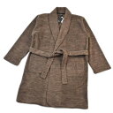 ランバン コレクション ガウン ルームウェア メンズ ブランド LANVIN COLLECTION カチオン染め フリース ガウン M L 茶 ブラウン 部屋着...