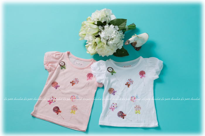 メール便OK ラインストーン キャンディ パフスリーブ 半袖tシャツ キッズ カットソー 白 ホワイト 90cm 女の子 半袖 x1x
