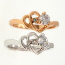 \クーポンで半額/指輪 レディース リング ダブルハート 18k シンプル 金属アレルギー対応 18金 誕生日 プレゼント 母の日 ギフト 記念日 プチルル P...
