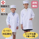 アプロンアパレル 給食衣（シングル型）白色 1号 2号 3号 給食服 給食エプロン 給食着 白 かっぽう着 給食白衣 給食衣 制菌加工 前ボタン 子供用 給食 学童用 キッズ 小学生 397-30AP 【送料無料】【レターパックライト発送】 その1