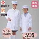 アプロンアパレル 給食衣(ダブル型)白色 4号 5号 6号 給食服 給食エプロン 給食着 白 かっぽう着 給食白衣 給食衣 白衣 制菌加工 前ボタン 子供用 男...