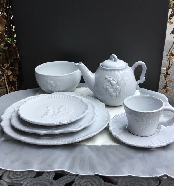 高質 スズラン muguet DEMIPOCELAINE 陶器 カップ フランス