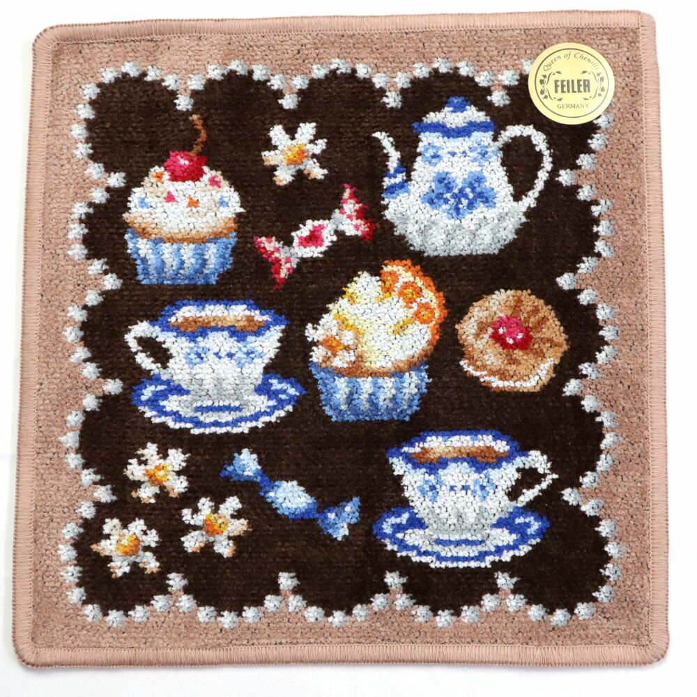 フェイラー フェイラー ☆ ハンカチ スウィートトリート （柄名）25cm×25cm ダークブラウン/茶 フェイラージャパン SWEET TREAT