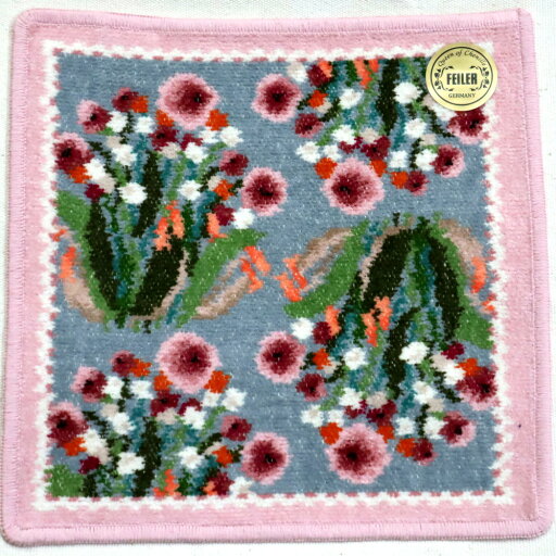 フェイラー ハンカチ ポンポネットローズ 25cm×25cm ライトグレー/ピンク フェイラージャパン POMPONETTE ROSE フェイラー ハンカチ ポンポネットローズ 25cm×25cm ライトグレー/ピンク フェイラージャパン POMPONETTE ROSE