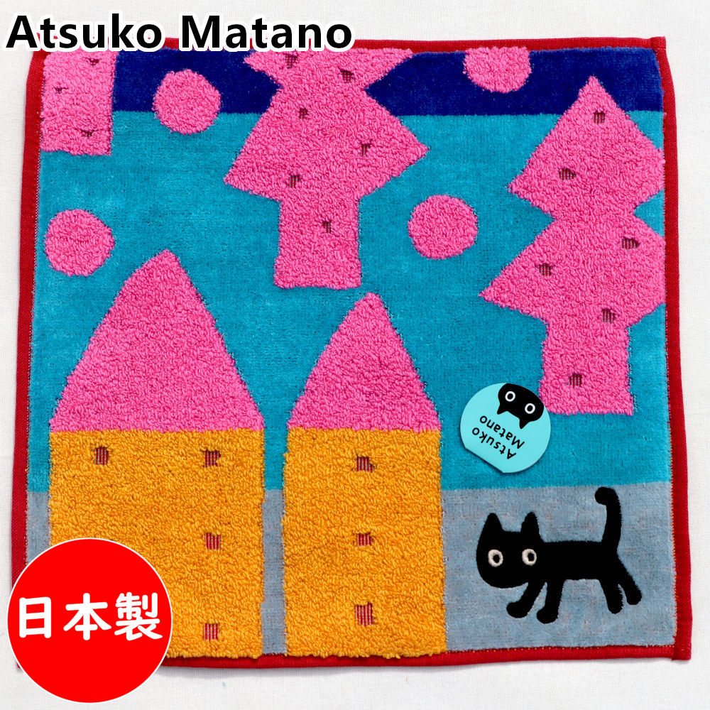 子猫の「MEME BEBE」の大きなアップリケが可愛い！ 【サイズ】約25cm×25cm 【素材】綿100％　 【生産】日本製（今治） ＊＊＊メーカーホームページ参照＊＊＊ アツコマタノ 猫 ネコ ねこ 黒猫 ハンカチ タオルハンカチ バスタオル ブランケット ギフト プレゼント お礼 #アツコマタノ #猫 #ネコ #ねこ #黒猫迷子のMEME BEBE　高クオリティが光る安心の今治製