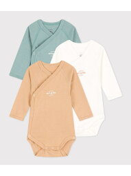 【SALE／10%OFF】長袖あわせボディ3枚組 PETIT BATEAU プチバトー マタニティウェア・ベビー用品 ベビー肌着・新生児服【RBA_E】【送料無料】[Rakuten Fashion]