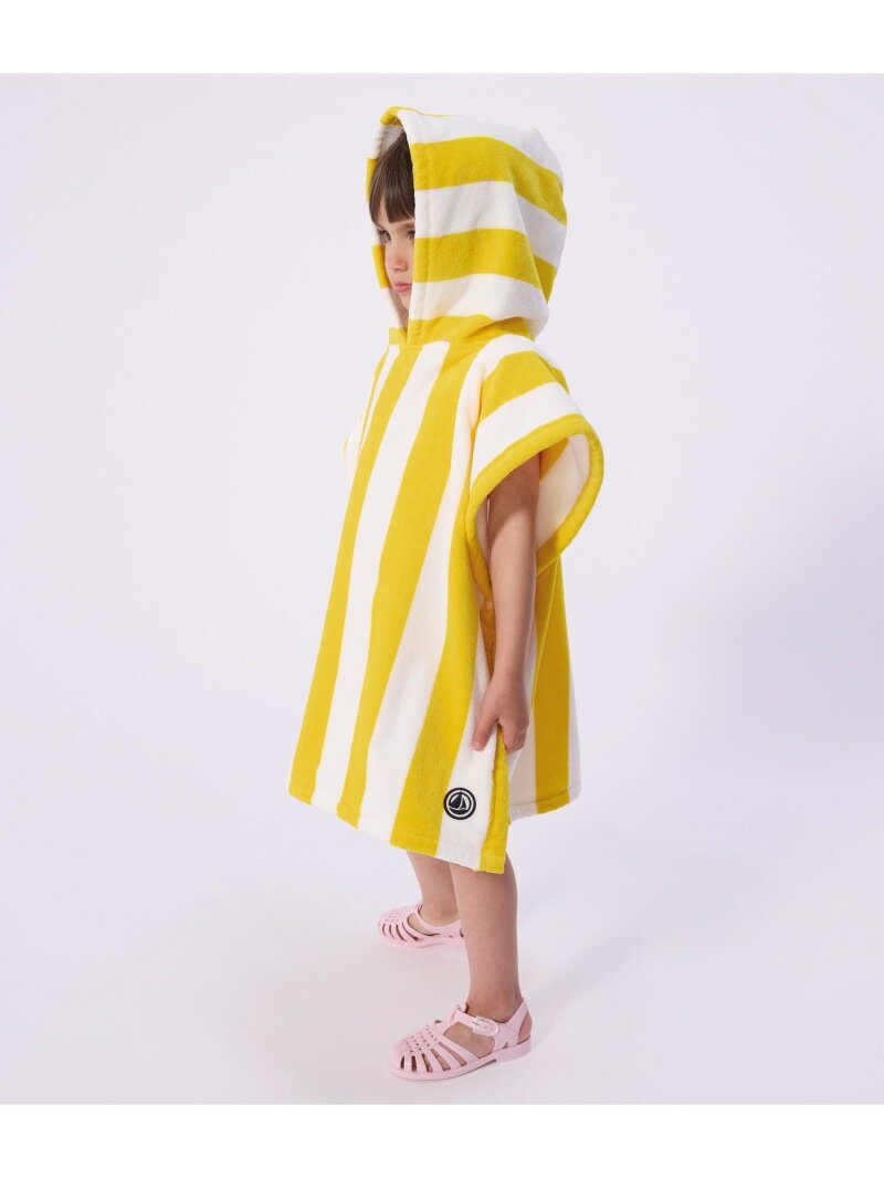 樂天商城 - ストライプパイルポンチョ PETIT BATEAU プチバトー マタニティウェア・ベビー用品 おくるみ ホワイト【送料無料】[Rakuten Fashion]