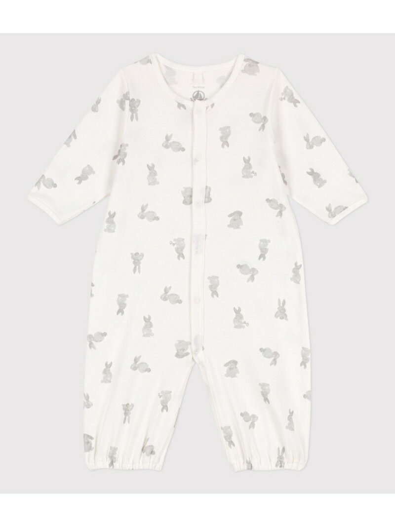(K)プリント2ウェイロンパース PETIT BATEAU プチバトー マタニティウェア・ベビー用品 ロンパース・カバーオール ホワイト【送料無料】[Rakuten Fashion]のサムネイル