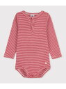 プチバトー　ベビー服 【SALE／20%OFF】ミラレヘンリーネック長袖ボディ PETIT BATEAU プチバトー マタニティウェア・ベビー用品 ロンパース・カバーオール【RBA_E】[Rakuten Fashion]