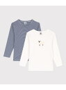 【SALE／20%OFF】長袖Tシャツ2枚組 PETIT BATEAU プチバトー インナー・ルームウェア その他のインナー・ルームウェア【RBA_E】【送料無料】[Rakuten Fashion]