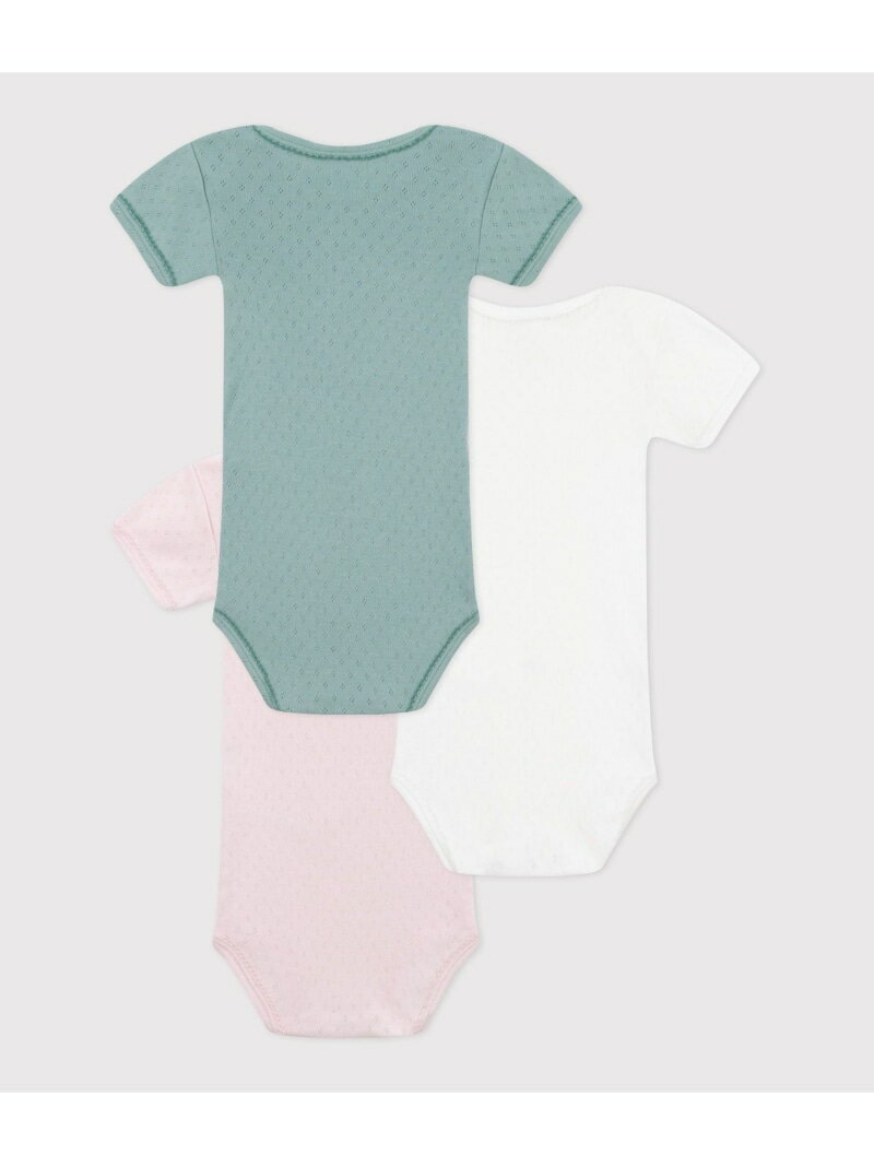 【SALE／10%OFF】半袖ボディ3枚組 PETIT BATEAU プチバトー マタニティウェア・ベビー用品 ロンパース・カバーオール【RBA_E】【送料無料】[Rakuten Fashion]
