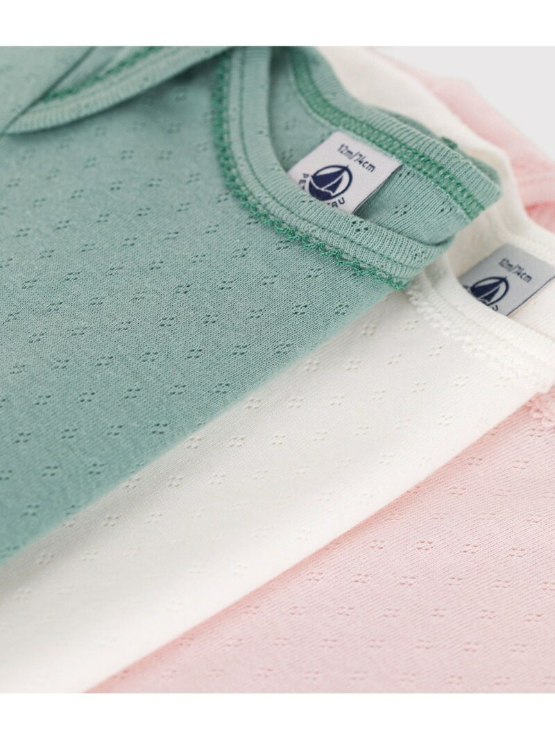 【SALE／10%OFF】半袖ボディ3枚組 PETIT BATEAU プチバトー マタニティウェア・ベビー用品 ロンパース・カバーオール【RBA_E】【送料無料】[Rakuten Fashion]