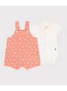 【SALE/20%OFF】ベビー2点セット PETIT BATEAU プチバトー オールインワン・オーバーオール オーバーオール・サロペット ホワイト【RBA_...