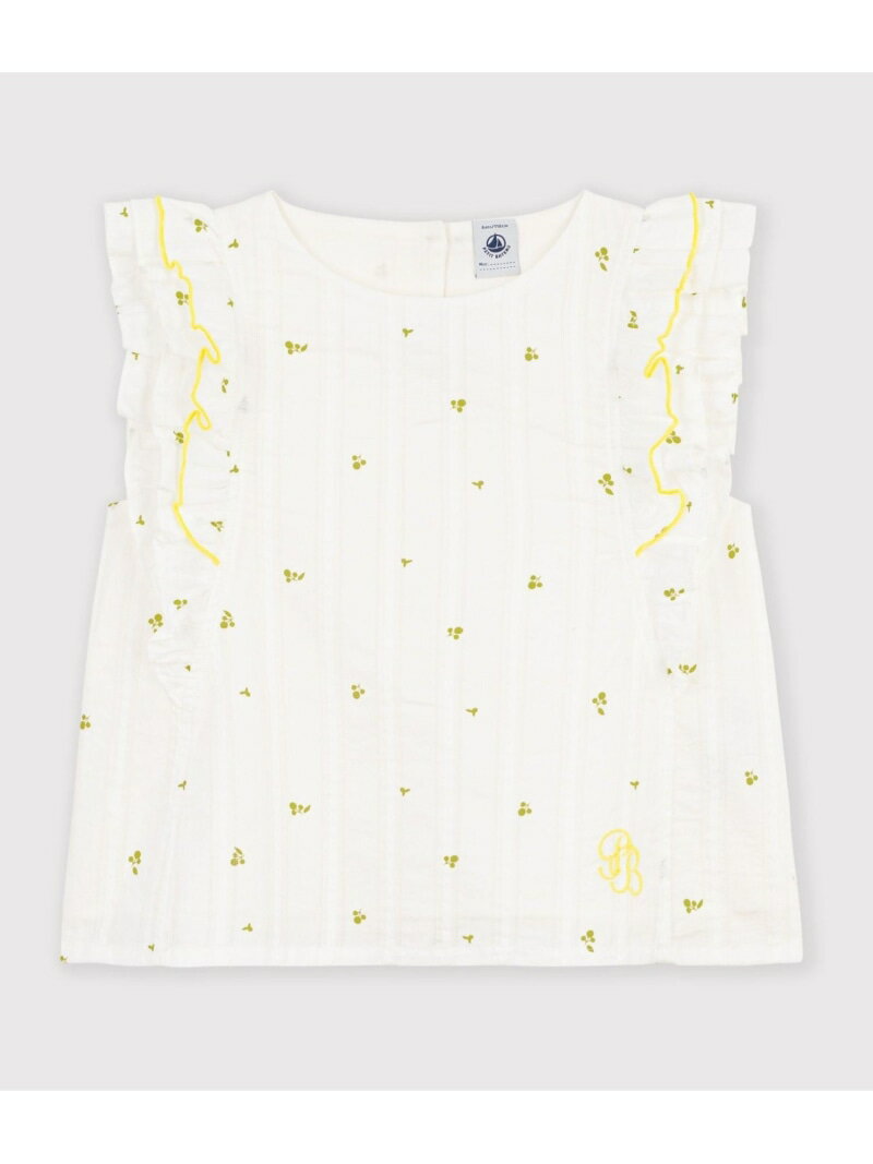 乐天商城 - フラワープリントブラウス PETIT BATEAU プチバトー トップス シャツ・ブラウス ホワイト【送料無料】[Rakuten Fashion]