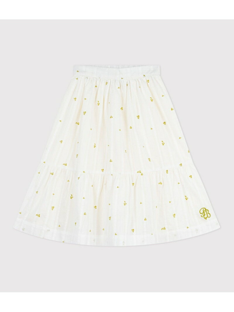 Rakuten - フラワープリントスカート PETIT BATEAU プチバトー スカート その他のスカート ホワイト【送料無料】[Rakuten Fashion]