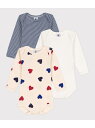 プチバトー　ベビー服 長袖ボディ3枚組 PETIT BATEAU プチバトー マタニティウェア・ベビー用品 ロンパース・カバーオール【送料無料】[Rakuten Fashion]