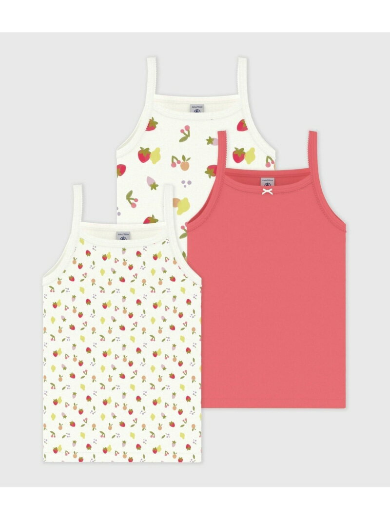 プリントキャミソール3枚組 PETIT BATEAU プチバトー インナー・ルームウェア その他のインナー・ルームウェア【送料無料】[Rakuten Fashion]