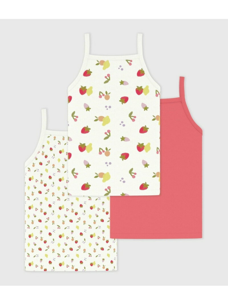 プリントキャミソール3枚組 PETIT BATEAU プチバトー インナー・ルームウェア その...