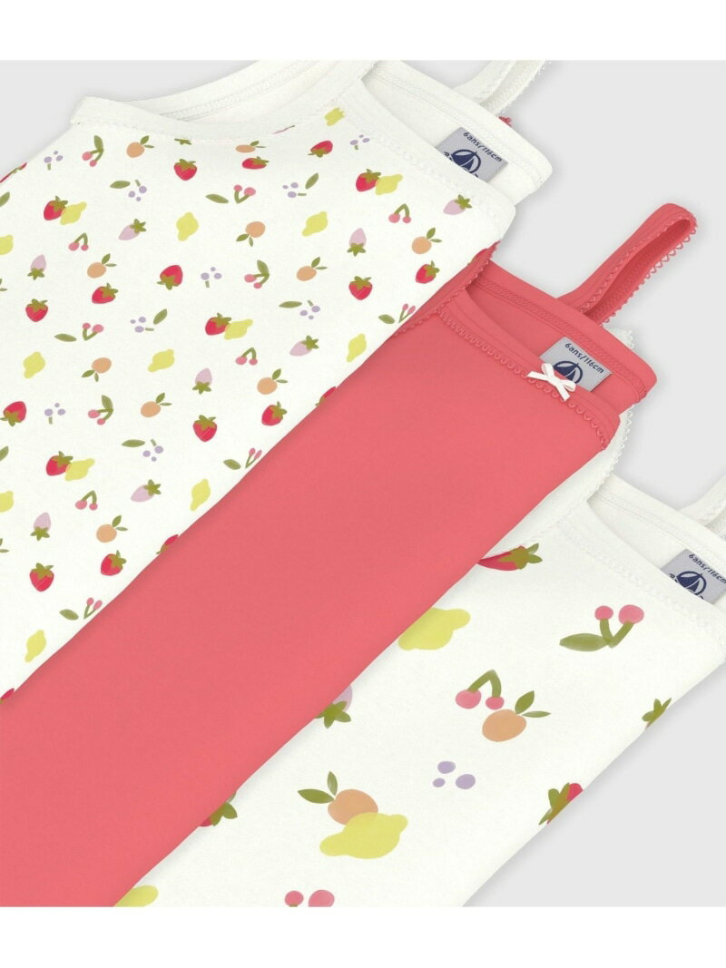 プリントキャミソール3枚組 PETIT BATEAU プチバトー インナー・ルームウェア その...